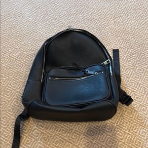 Stylish Black Leather Backpack